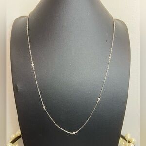 Stella & Dot Rhinestone 925 Necklace 29” B1
